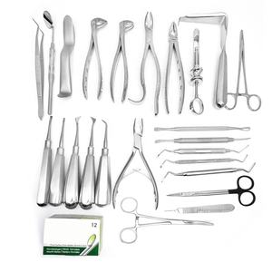 Kit de instrumentos quirúrgicos dentales de acero inoxidable Premium profesional 25PCS Manual de extracción de dientes principales Zarnab quirúrgico CE - Product Image 1