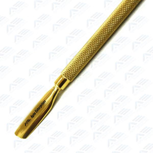 Kit d'outils de manucure professionnel en acier inoxydable doré et argenté avec repousse-cuticules et dissolvant de vernis à ongles double-embout - Product Image 6