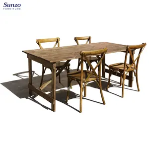 Mesa <span class=keywords><strong>de</strong></span> granja antigua <span class=keywords><strong>de</strong></span> madera maciza <span class=keywords><strong>de</strong></span> alta calidad <span class=keywords><strong>para</strong></span> banquete, boda, evento, fiesta, jardín - Product Image 2