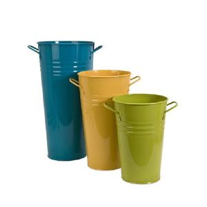 Seau de rangement multifonctionnel tendance en fer galvanisé chromé style ferme vintage pour pot de fleurs et vase - Product Image 6