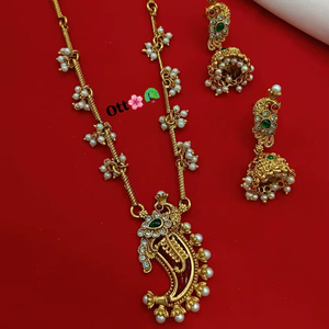 High Quality Traditional South Indian Ethnic Brass Bridal <b>Set</b> Zircon Flower Design Rose Gold Plated Third Party Wedding - Product Image 1