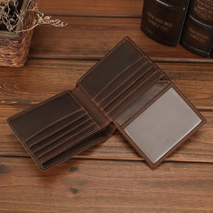 Premium Card Holder Designer Wholesale Factory <b>Long</b> Fold Custom Logo RFID Genuine Leather Men's Lightweight Quality <b>Wallet</b> - Product Image 1