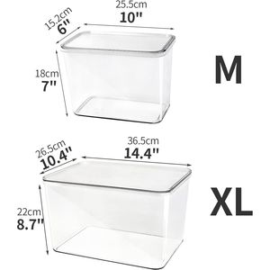Set di 5 Contenitori Trasparenti per Alimenti, Scatole Impilabili con Coperchio per Organizzazione (3 XL + 2M) - Product Image 3