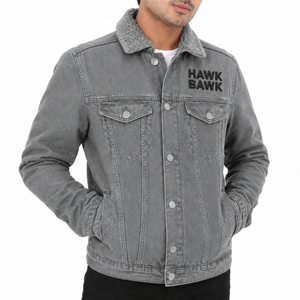 <b>Men</b>’s Casual Denim <b>Jacket</b> Clothing For Everyday Casual <b>Shearling</b> Collar Button Front Casual Style Comfortable Everyday Outdoor - Product Image 1