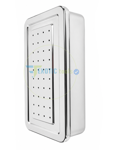 Caja para Instrumentos de Esterilización, Acero Inoxidable Premium, Autoclavable, Contenedor de Esterilización para Instrumentos Quirúrgicos, 12'' SS - Product Image 3
