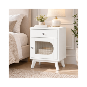 Collection EVEREST - Meubles de rangement modernes pour chambre à coucher en bois de pin massif - Table de chevet en bois durable - Product Image 1