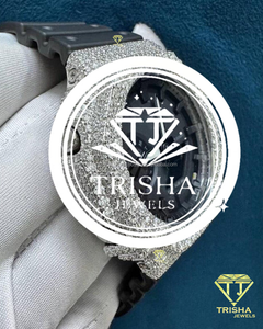 Reloj de Diamantes Moissanite VVS, Plata de Ley 925, Totalmente Cubierto de Diamantes, Diseño Hip Hop - Product Image 4