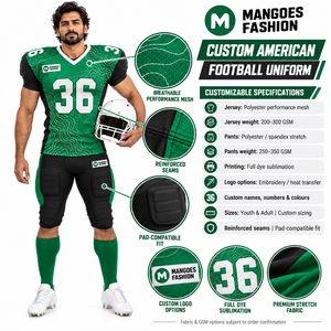 Conjunto de Uniforme de Fútbol Americano Personalizado, Uniforme de Equipo con Nombre, Número y Logotipo del Jugador, Transpirable para Juegos de Liga - Product Image 6