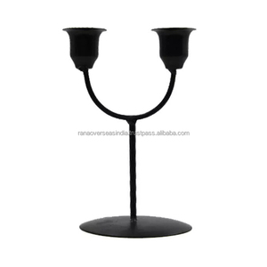 Bougeoir en fer de la meilleure qualité avec deux bras pour les fêtes et les événements spéciaux à prix raisonnable du fournisseur - Product Image 5