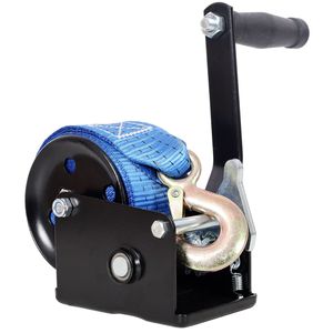 Argano Manuale Portatile da 800 libbre con Cinghia Blu da 6 Metri, Guscio Nero, Rapporto di Trasmissione 3.1:1, Cricchetto Bidirezionale, Argani Elettrici - Product Image 5