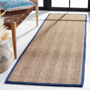 Tapis rectangulaire en jute tressé de couleur beige naturel pour salon, tapis antidérapant beige pour entrée, tapis tissé fait main. - Product Image 3