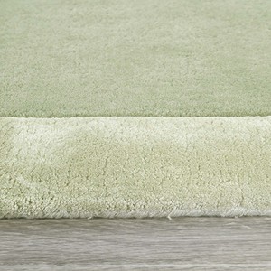 Tapis de luxe moderne en laine de viscose tuftée, vert mousse uni, antidérapant, à poils moyens, doux et moelleux, rectangulaire, pour salon et chambre à coucher - Product Image 4
