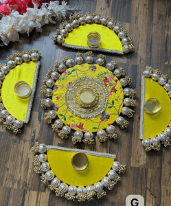 Ensembles de fête indienne Diwali Tea Light Rangoli fêtes de mariage bougeoir pièce maîtresse Rangoli décoration faveurs de pendaison de crémaillère - Product Image 4