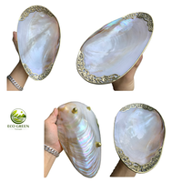 Assiette en nacre, idéale pour les aliments et le petit-déjeuner, plateau artisanal en coquillage, vaisselle haut de gamme, décoration d'intérieur, cadeau du Vietnam
