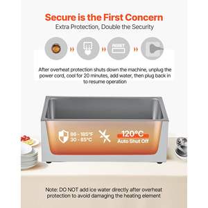 Commercial 1200W Electric Stainless Steel <b>Food</b> <b>Warmer</b> Fast <b>Heating</b> Bain Marie Three 1/3 Size Pans for Countertop Buffet - Product Image 6