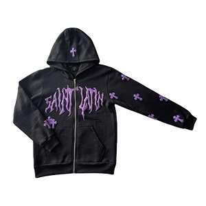 Ventes en gros de sweats à capuche personnalisés de haute qualité, imprimés en relief, streetwear, 100% coton lourd, sweats à capuche pour hommes, imprimés en relief 3D - Product Image 3