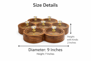 Boîte à épices en bois artisanale avec 7 compartiments, boîte à épices en bois, boîte de rangement pour fruits secs, bonbons, organisateur pour la cuisine, la salle à manger, la maison - Product Image 4