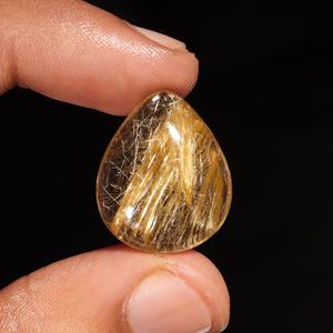 Piedra Preciosa de Cuarzo Rutilado Natural en Forma de Pera, Cuarzo Rutilado Dorado Suelto de 2.00 Ct, Certificado por Terceros, de Rajasthan, para Joyería - Product Image 3