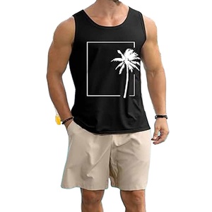 Camiseta sin mangas para hombre al por mayor, ligera, de verano, para gimnasio, con logo personalizado, de algodón, suave y transpirable, ropa deportiva. - Product Image 1