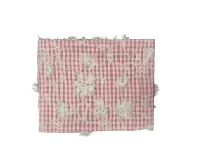 Hot Sale Woven Girls <b>Pink</b> and White 100% Cotton <b>Fabric</b> with 3D Applique Embroidery Gingham Check Pattern Available at Good Price - Product Image 3