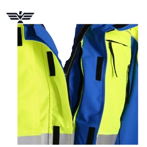 Veste de travail haute visibilité en polyester pour homme, bleu lime, réfléchissante, imperméable, coupe-vent, impression sérigraphique, uniforme ANSI - Product Image 6