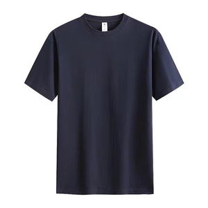 T-shirt coupe classique, couleur unie, style décontracté, jersey tricoté, 100% coton - Product Image 3