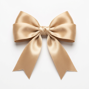 Ruban de satin simple face champagne de 25 mm en gros pour la décoration de mariage, les nœuds pour cheveux, l'emballage de cadeaux de luxe et la mode - Product Image 2