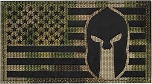 Custom Embroidered USA Flag <b>Patch</b> with Sparta Helmet Design Laser-Cut <b>Sew</b>-<b>On</b> Flower Shape Fabric Badge 600D Nonwoven Felt - Product Image 5