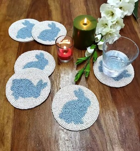 CRYSTAL CRAFT - Posavasos Elegantes de Cuentas de Vidrio, Hechos a Mano, Color y Forma Personalizados, Decoración para el Hogar, Posavasos de Cuentas para Té, Café, Vino, etc. - Product Image 2