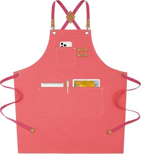 Delantal para niñas y niños, delantal resistente con bolsillos y correa cruzada ajustable en la espalda - Product Image 3