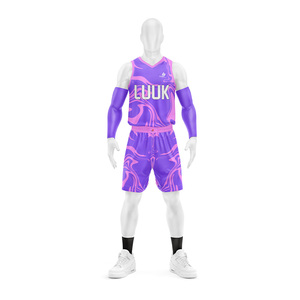 Ensemble d'uniformes de basketball personnalisés 2026 avec logo sur mesure, design col en V, couleurs d'équipe, fabricant OEM ODM - Product Image 1