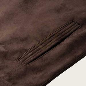 Chaqueta de Gamuza para Hombre, Estilo Vintage, Cuello Alto, Chaqueta de Cuero de Gamuza para Invierno - Product Image 6