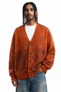 2026 Men's Stylish Winter Mohair <b>Cardigan</b> <b>Sweater</b> Soft Hairy Knit Button Up Casual Clothing Comfortable Warm Layering Wear - Product Image 2