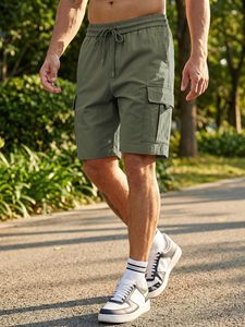 Quick Dry Comfortable Fit Solid Casual Breathable Lightweight Canvas Men's High Quality Gym Shorts for Fitness Sports Outdoor - Product Image 1