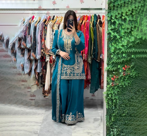 Traje Sharara Étnico Indio Pakistaní, Palazzo Dupatta Salwar Kameez, Ropa de Fiesta de Verano, Diseño Moderno a Bajo Precio - Product Image 1
