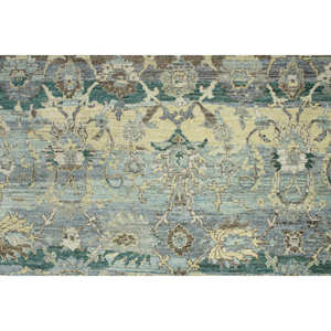 Tapis en pure laine noué à la main 10x14 pieds, motif floral traditionnel, tapis de transition pour la décoration de salon de luxe - Product Image 3