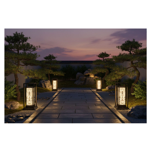 Lampes de jardin noires Viet Nam CM Decor Extérieur/Villa/Jardin 3500K (Blanc Chaud) Lumière Constante Détachable Acier/Inox Blanc Chaud - Product Image 1