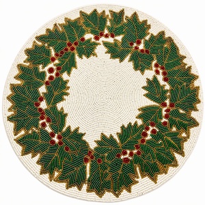 Factory Wholesale custom Handmade Glass Beads Round Beaded <b>Placemats</b> Beaded <b>Table</b> <b>Runner</b> Beaded <b>Table</b> <b>Placemat</b> Manufacturer - Product Image 1