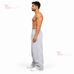 Custom Logo Men's Sports Joggers Sweatpants New Style Baggy Gym Wear Casual Mid Waist Straight Pattern Sweat <b>Pants</b> - Product Image 3
