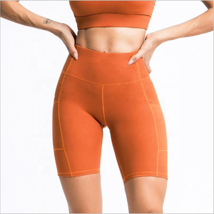 Shorts de Yoga de Cintura Alta Color Naranja para Mujer, Pantalones Deportivos Elásticos y Transpirables, Ajuste Ceñido, Ropa Deportiva - Product Image 6