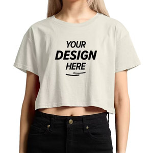 เสื้อครอปท็อปสีขาวสำหรับผู้หญิง สไตล์สตรีทแวร์ เรียบง่าย คอกลม แขนสั้น เนื้อผ้านุ่ม สวมใส่สบายในฤดูร้อน - Product Image 4