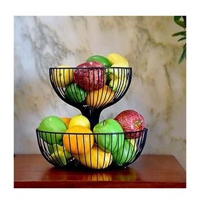 Corbeille à fruits en fil de fer noir, style unique, écologique, pour une présentation élégante sur table, ustensile de cuisine, idéale pour les fêtes - Product Image 4