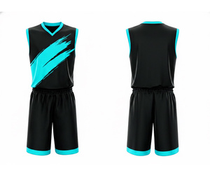 Tenue de sport de basketball entièrement sublimée, design personnalisé, vente en gros, maillot et short en polyester respirant et à séchage rapide pour hommes et femmes - Product Image 4