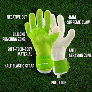 Vente directe d'usine, gants de gardien de but en cuir pour l'extérieur, étiquette privée en stock, imperméables, antidérapants - Product Image 4