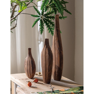 Vase en bois naturel personnalisable pour décoration de table, style ferme, cadeau léger pour la Fête des Mères, MULTI - Product Image 3