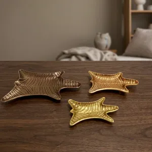 Bandejas Decorativas con Forma de Hoja, de una Sola Pieza, Modernas, de Aluminio, Artesanía, Decoración del Hogar, Tema de Plantas, Boda, Ramadán, Arte - Product Image 5