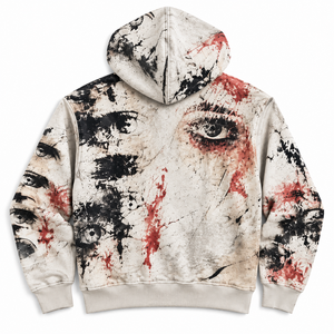 Sweat-shirt à capuche créatif avec imprimé œil, streetwear artistique, design unique et décontracté pour hommes et femmes - Product Image 3