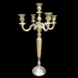 Caliente y atractivo último candelabro de 5 brazos para decoración de boda Metal antiguo hecho a mano decorativo candelabro de boda para la venta - Product Image 2