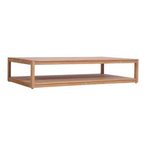 Mesa de Centro Moderna de Madera de Teca para Exteriores, Rectangular, de Doble Nivel, de Perfil Bajo, para Sala de Estar o Jardín - Product Image 1
