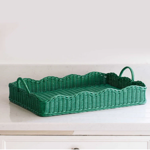 Bandeja de Servir de Ratán Tradicional Hecha a Mano de Primera Calidad, con Asas de Madera Maciza, Bandeja Decorativa de Fibra Natural para Té y Café - Product Image 3